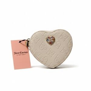 Juicy Couture Embossed Cream Heart Coin Pouch